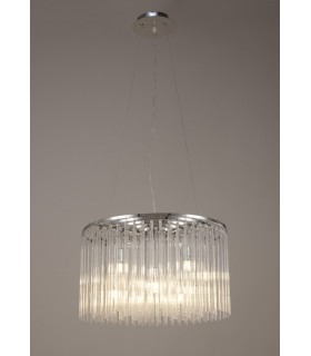 Ceiling Pendant Round 10 Light Polished Chrome, Clear Glass - 2