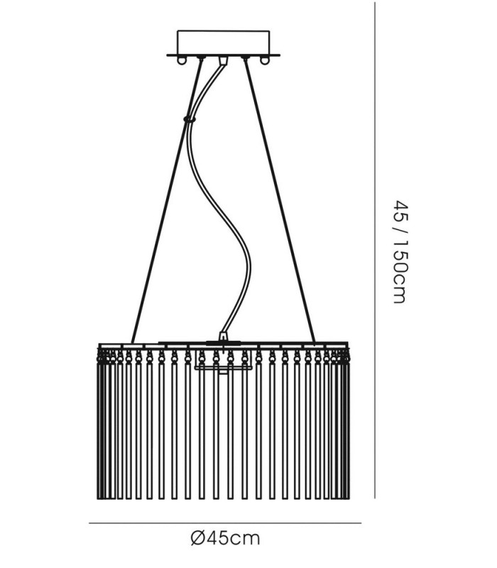 Ceiling Pendant Round 10 Light Polished Chrome, Clear Glass - 3