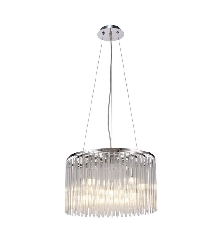 Ceiling Pendant Round 10 Light Polished Chrome, Clear Glass - 4