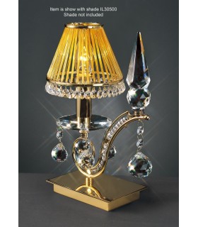 Table Lamp 1 Light French Gold, Crystal - 2