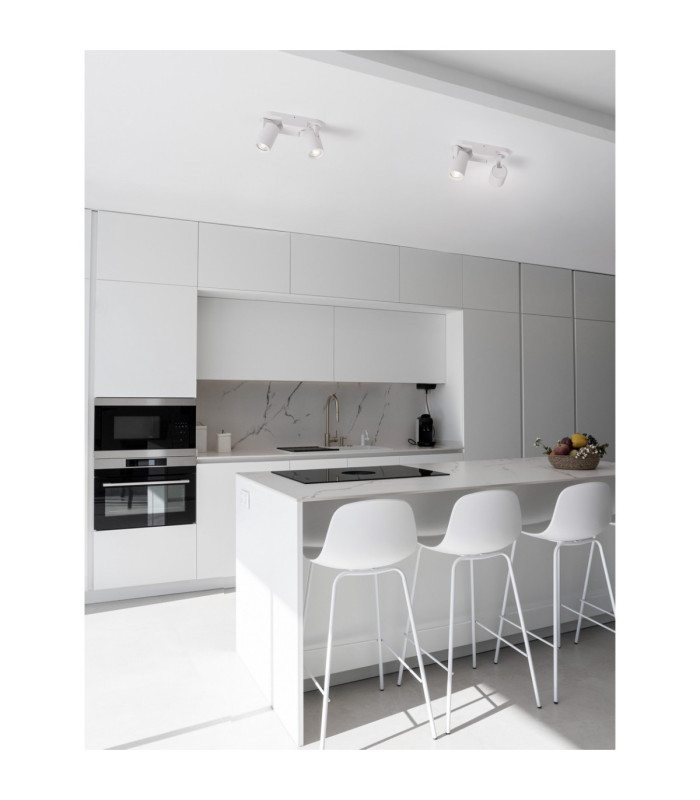 Esto Twin Ceiling Spotlight Sandy White GU10 2x10W-2