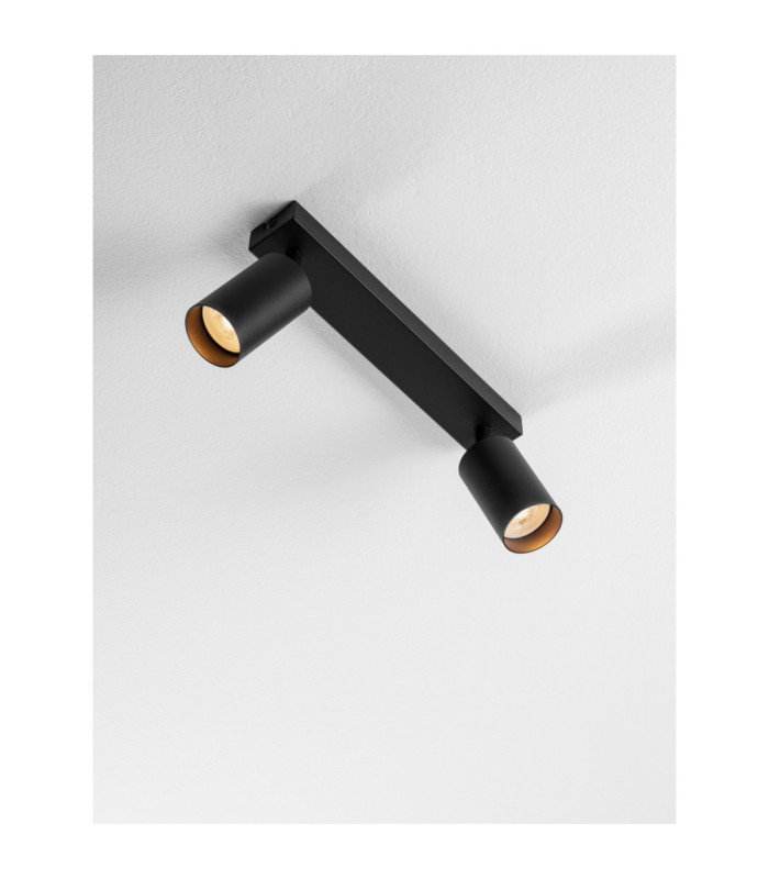 Reig Twin Ceiling Spotlight Sandy Black GU10 2x10W-2