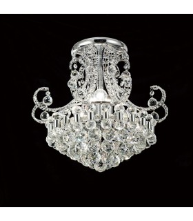 Flush Ceiling Round 9 Light Polished Chrome, Crystal - 2