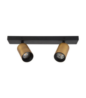 Inus Twin Ceiling Spotlight Black Satin Gold GU10 1x10W-1