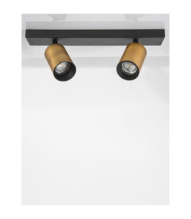 Inus Twin Ceiling Spotlight Black Satin Gold GU10 1x10W-2
