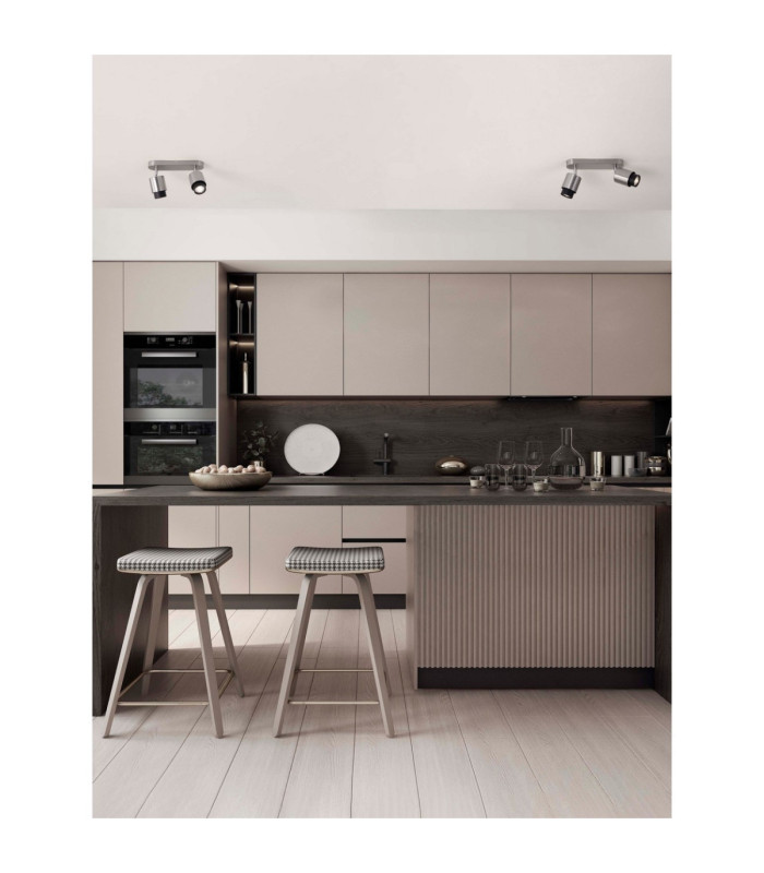 Ison Twin Ceiling Spotlight Satin Nickel GU10 2x10W-2