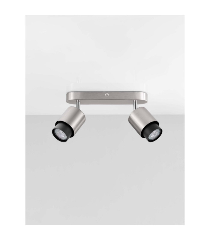 Ison Twin Ceiling Spotlight Satin Nickel GU10 2x10W-3