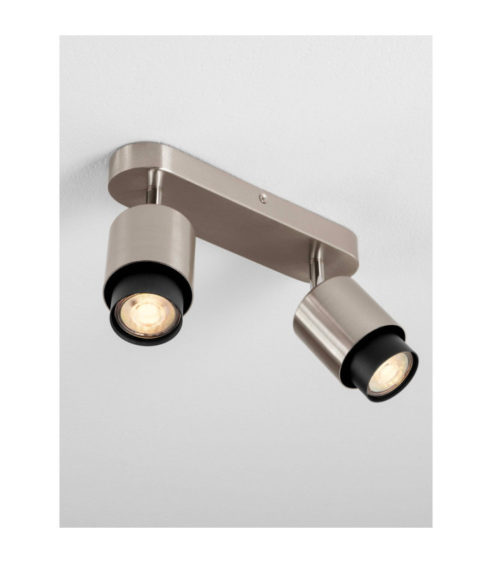 Ison Twin Ceiling Spotlight Satin Nickel GU10 2x10W-5