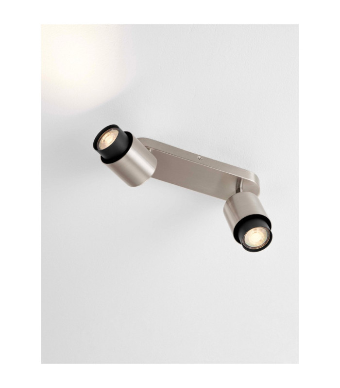Ison Twin Ceiling Spotlight Satin Nickel GU10 2x10W-6