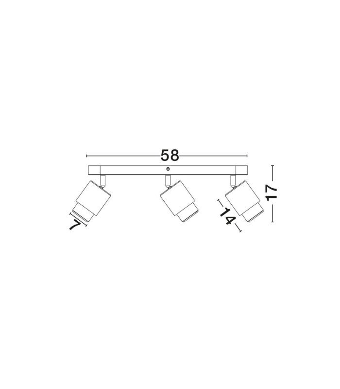 Ison Ceiling Spotlight Bar Satin Nickel GU10 3x10W-7