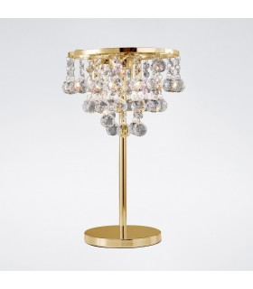 Table Lamp 3 Light French Gold, Crystal - 2