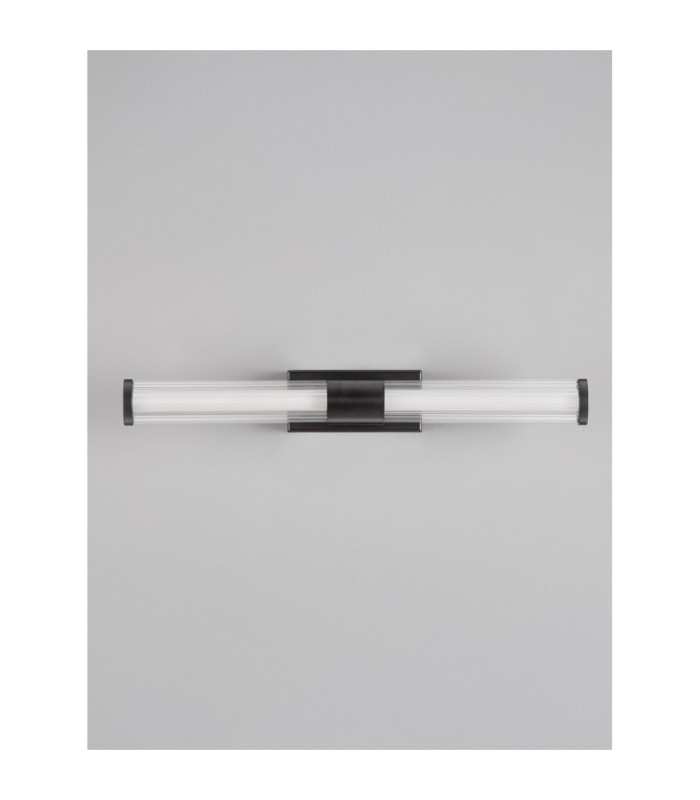 Alto Bathroom Over Mirror Light Matt Black Clear LED 10W 692lm IP44 3000K-3