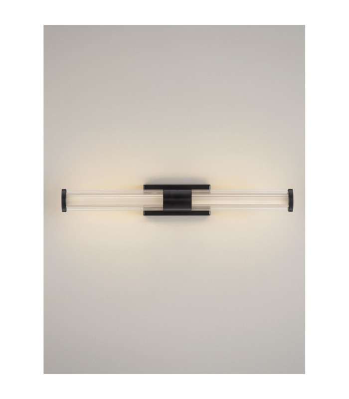 Alto Bathroom Over Mirror Light Matt Black Clear LED 10W 692lm IP44 3000K-4