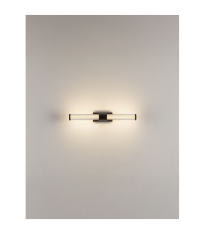 Alto Bathroom Over Mirror Light Matt Black Clear LED 10W 692lm IP44 3000K-6