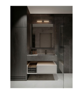 Alto Bathroom Over Mirror Light Matt Black Clear LED 12W 936lm IP44 3000K-2