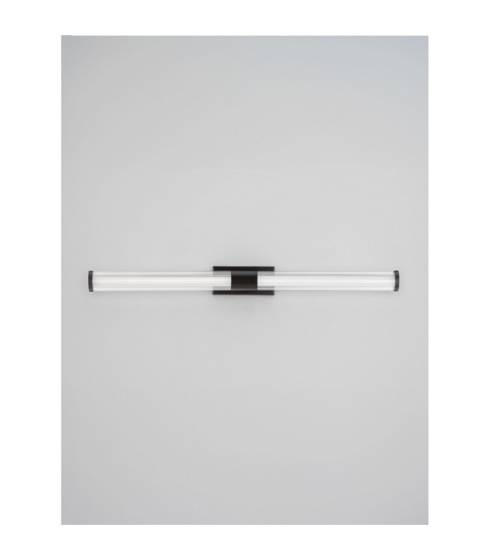Alto Bathroom Over Mirror Light Matt Black Clear LED 12W 936lm IP44 3000K-3