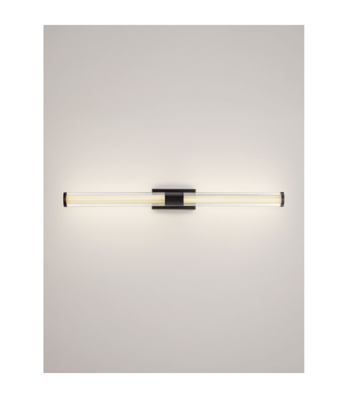 Alto Bathroom Over Mirror Light Matt Black Clear LED 12W 936lm IP44 3000K-4