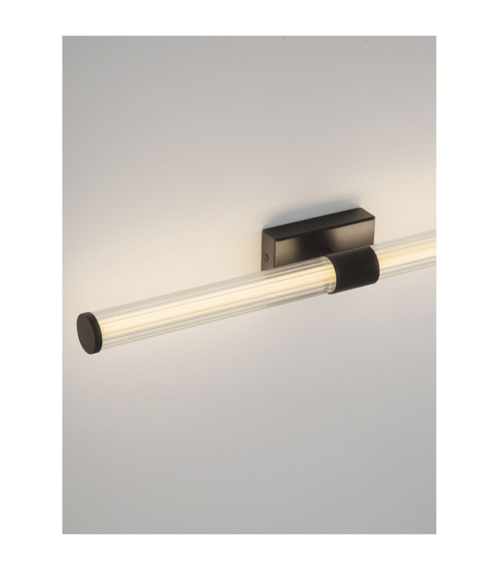 Alto Bathroom Over Mirror Light Matt Black Clear LED 12W 936lm IP44 3000K-5
