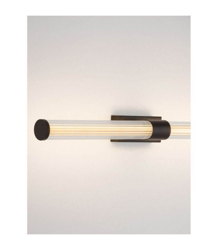 Alto Bathroom Over Mirror Light Matt Black Clear LED 12W 936lm IP44 3000K-6