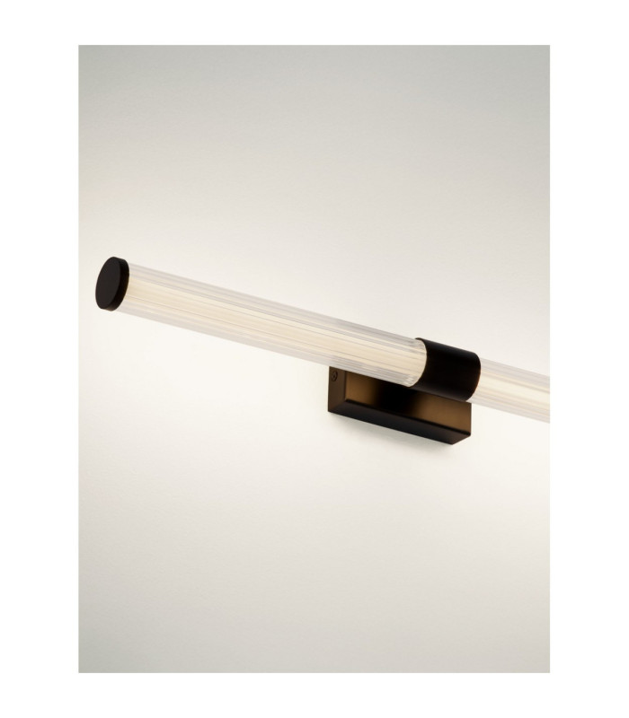 Alto Bathroom Over Mirror Light Matt Black Clear LED 12W 936lm IP44 3000K-7