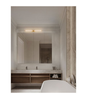 Alto Bathroom Over Mirror Light Brass Gold Clear LED 12W 936lm IP44 3000K-2