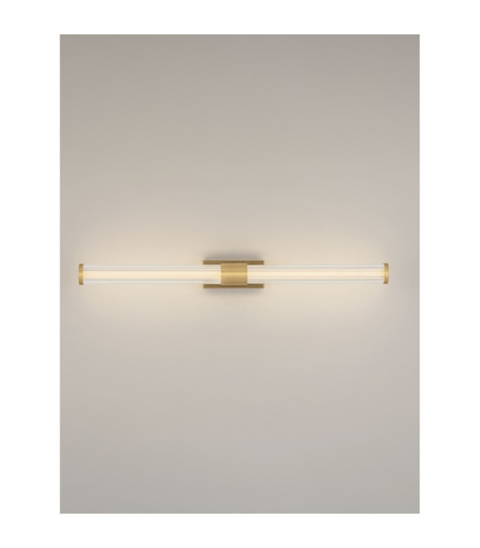 Alto Bathroom Over Mirror Light Brass Gold Clear LED 12W 936lm IP44 3000K-4