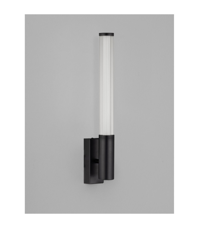 Alto Bathroom Wall Lamp Matt Black Clear LED 8W 603lm IP44 3000K-3