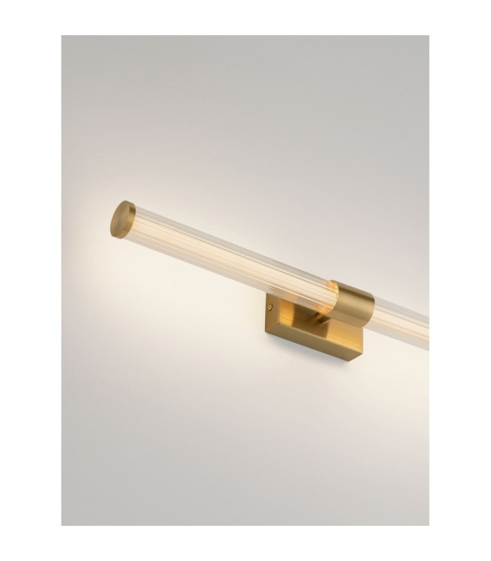 Alto Bathroom Over Mirror Light Brass Gold Clear LED 12W 936lm IP44 3000K-6