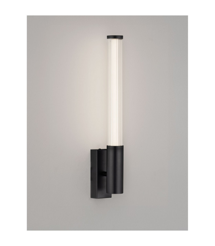 Alto Bathroom Wall Lamp Matt Black Clear LED 8W 603lm IP44 3000K-4