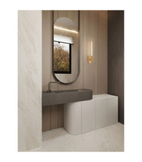 Alto Bathroom Wall Lamp Brass Gold Clear LED 8W 603lm IP44 3000K-2