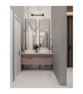 Fasko Bathroom Over Mirror Light Matt Black White LED 13W 747lm IP44 3000K-2