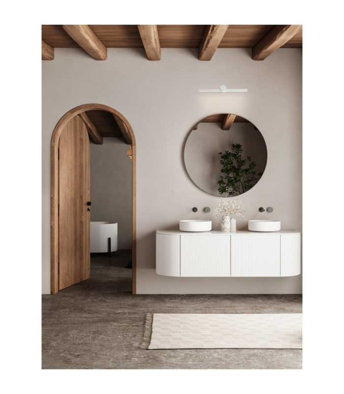 Breggo Bathroom Over Mirror Light Sandy White LED 12W 669lm 3000K IP54-2