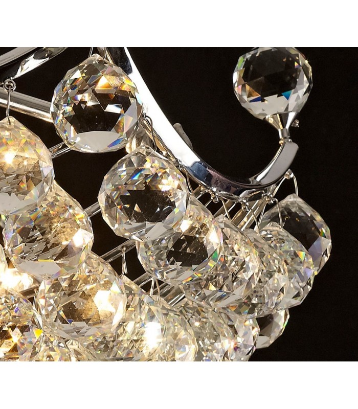 Flush Ceiling 6 Light Polished Chrome, Crystal - 7