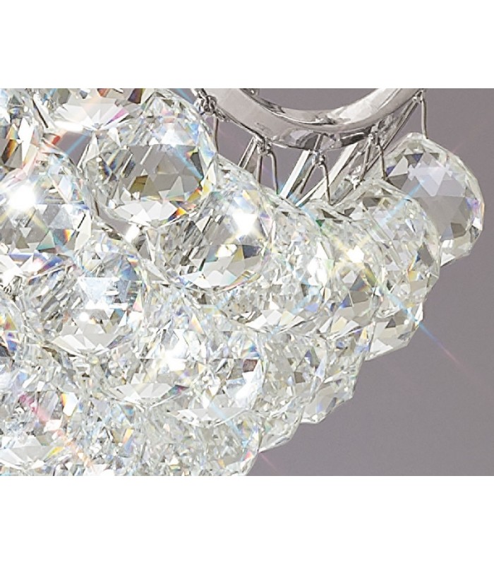 Flush Ceiling 6 Light Polished Chrome, Crystal - 8