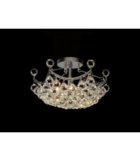 Flush Ceiling 4 Light Polished Chrome, Crystal - 2