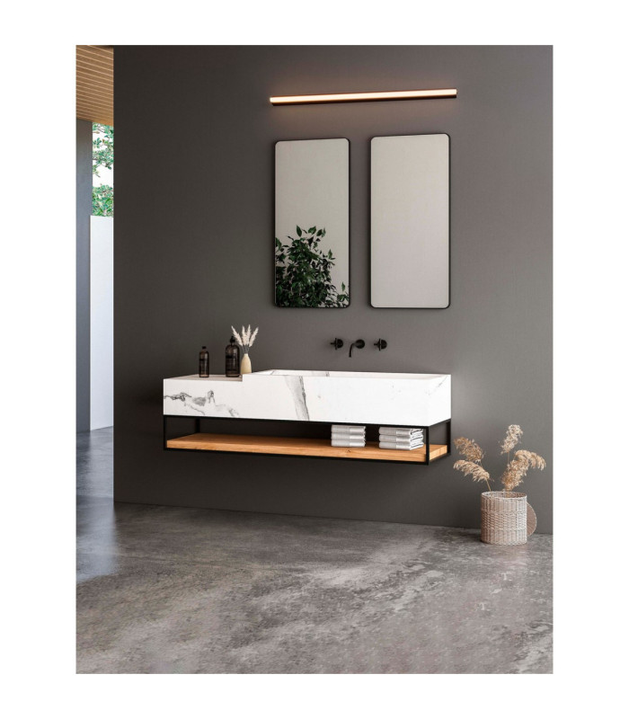Endo Bathroom Over Mirror Light Matt Black LED 26W 2637lm 3000K IP44-2