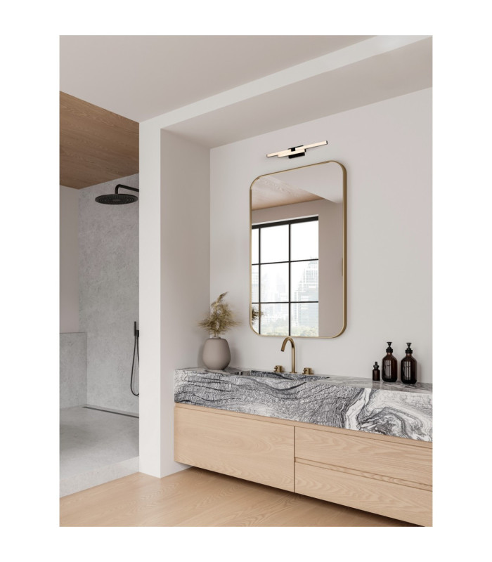 Atom Bathroom Over Mirror Light Matt Black LED 14W 1342lm IP44 4000K-2
