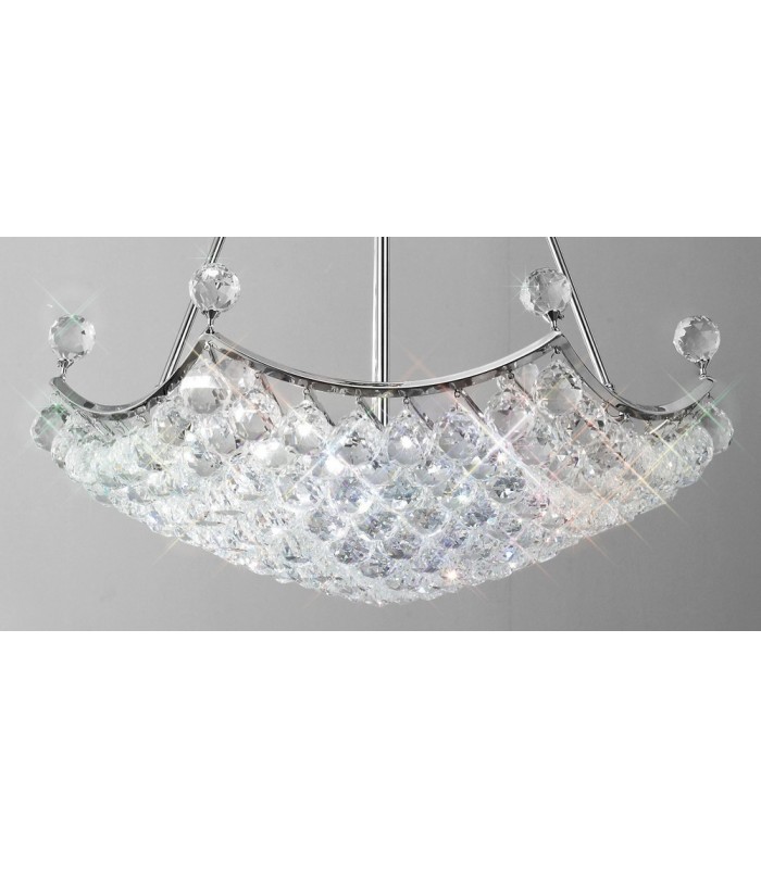 Ceiling Pendant 10 Light Polished Chrome, Crystal - 6