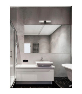 Corb Bathroom Over Mirror Light Sandy Black White Opal E14 2x5W IP44-2