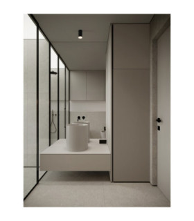 Mao Bathroom Ceiling Light Sandy Black Frosted LED GU10 1x10W IP44-2