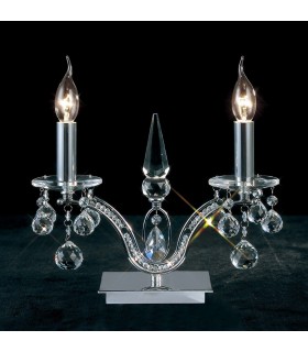 Table Lamp 2 Light Polished Chrome, Crystal - 2