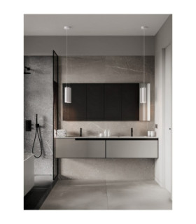 Mao Bathroom Ceiling Light Pendant Sandy White Frosted LED GU10 1x10W IP44-2