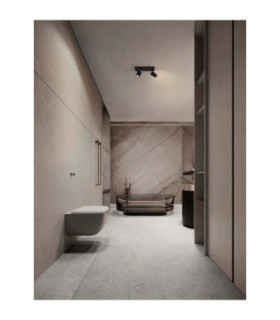 Alma Twin Bathroom Spotlight Sandy Black GU10 2x10W IP44-2