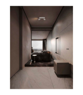 Alma Twin Bathroom Spotlight Sandy White GU10 2x10W IP44-2