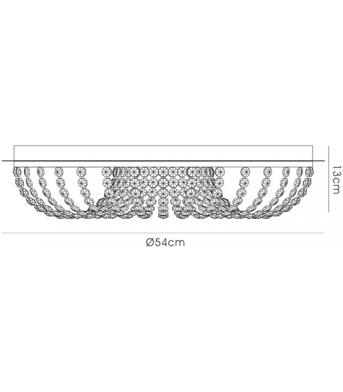 Flush Ceiling 7 Light Polished Chrome, Crystal - 3