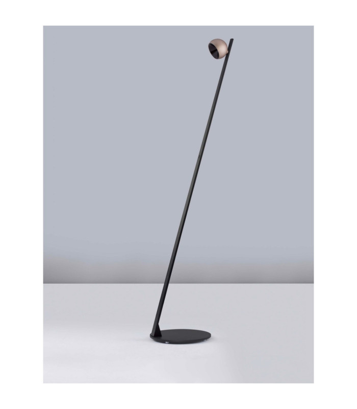 Lusa Floor Lamp Champagne Gold Black Touch Dimmable LED 6W 420lm 3000K-3
