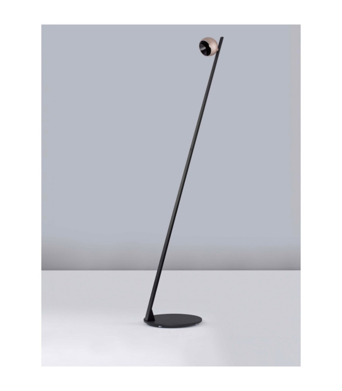 Lusa Floor Lamp Champagne Gold Black Touch Dimmable LED 6W 420lm 3000K-4
