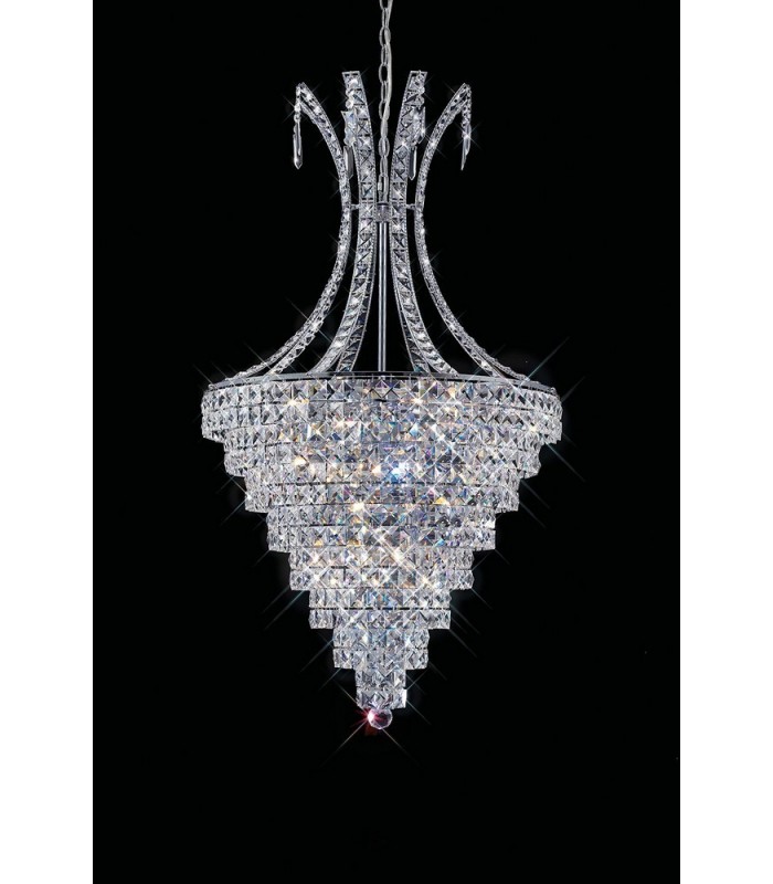 Ceiling Pendant 10 Light Polished Chrome, Crystal - 2