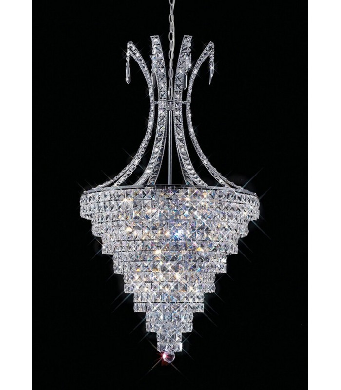 Ceiling Pendant 10 Light Polished Chrome, Crystal - 4