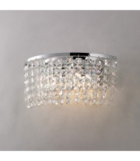 Wall Lamp Switched 2 Light Polished Chrome, Crystal - 2